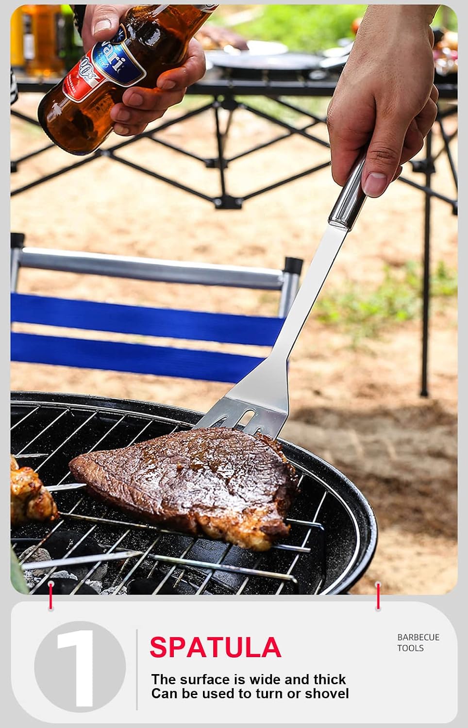 BBQ Grill Tool Set BBQ Accessories, Stainless Steel Grill Tools Grilling Accessories Grill Set Barbecue Grill