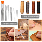 Leather Working Tools, Practical Leather Craft Kit with Carving Sewing Punching Cutting and Other Sanding Tools for