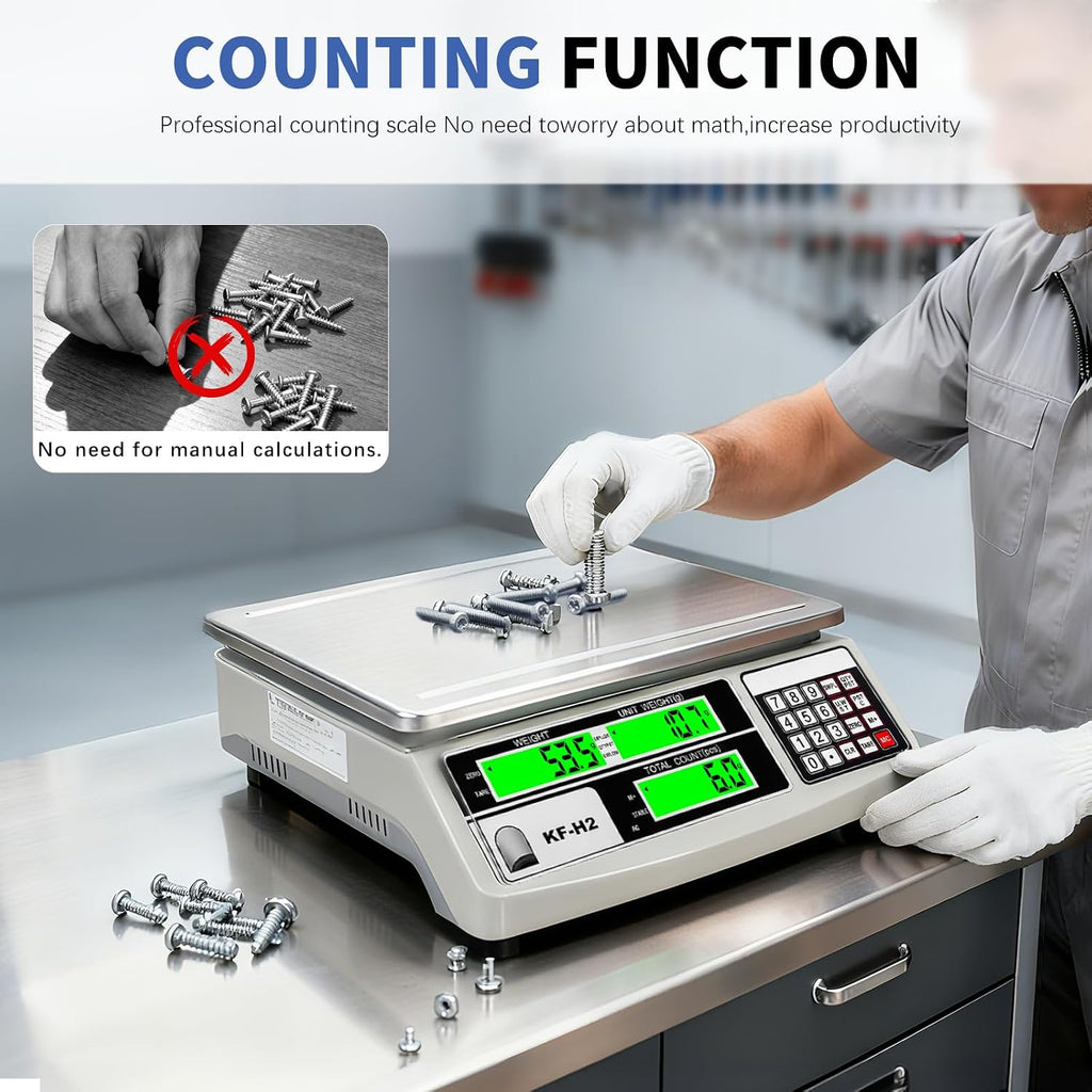 Industrial Counting Scale, 30kg/0.5g Digital Coin Scale for Coin