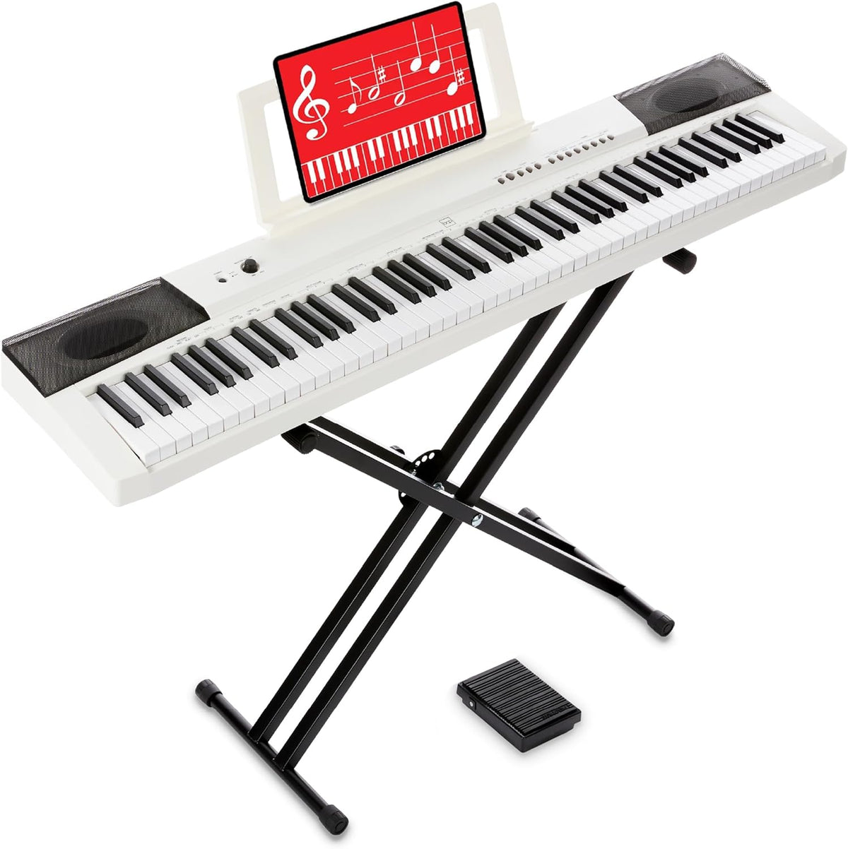 88-Key Full Size Digital Piano Electronic Keyboard Set for All Experience Levels w/Semi-Weighted Keys, Stand, Sustain