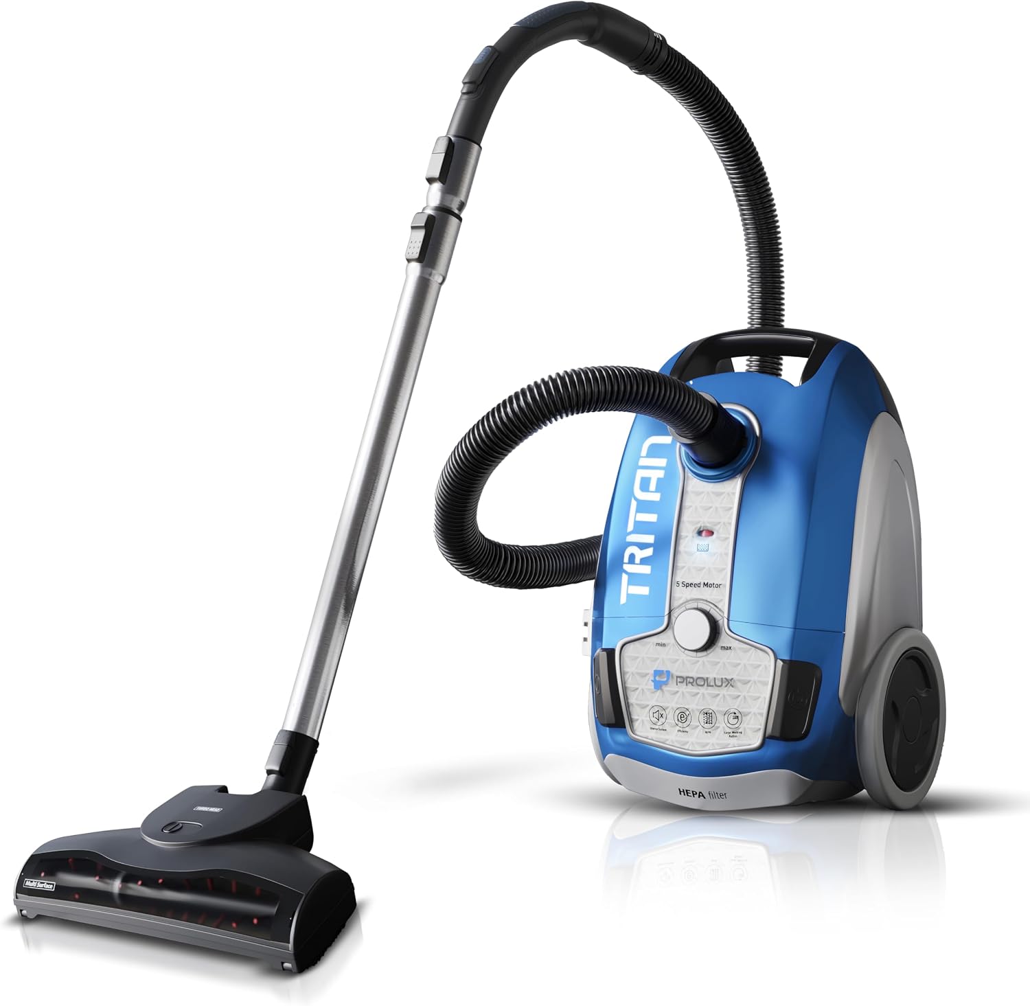 Tritan Bagged Canister Vacuum Cleaner, HEPA Filtration, Complete Home Care Tool Kit, Pet Hair No More, Adjustable