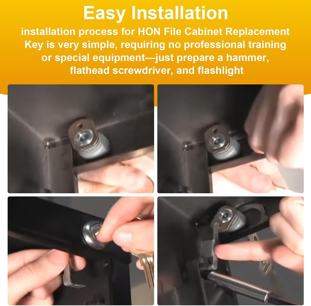 File Cabinet Lock Replacement Kit for HON F24 & F28(2185) | Vertical Filing Cabinet Lock Kit Keyed Different