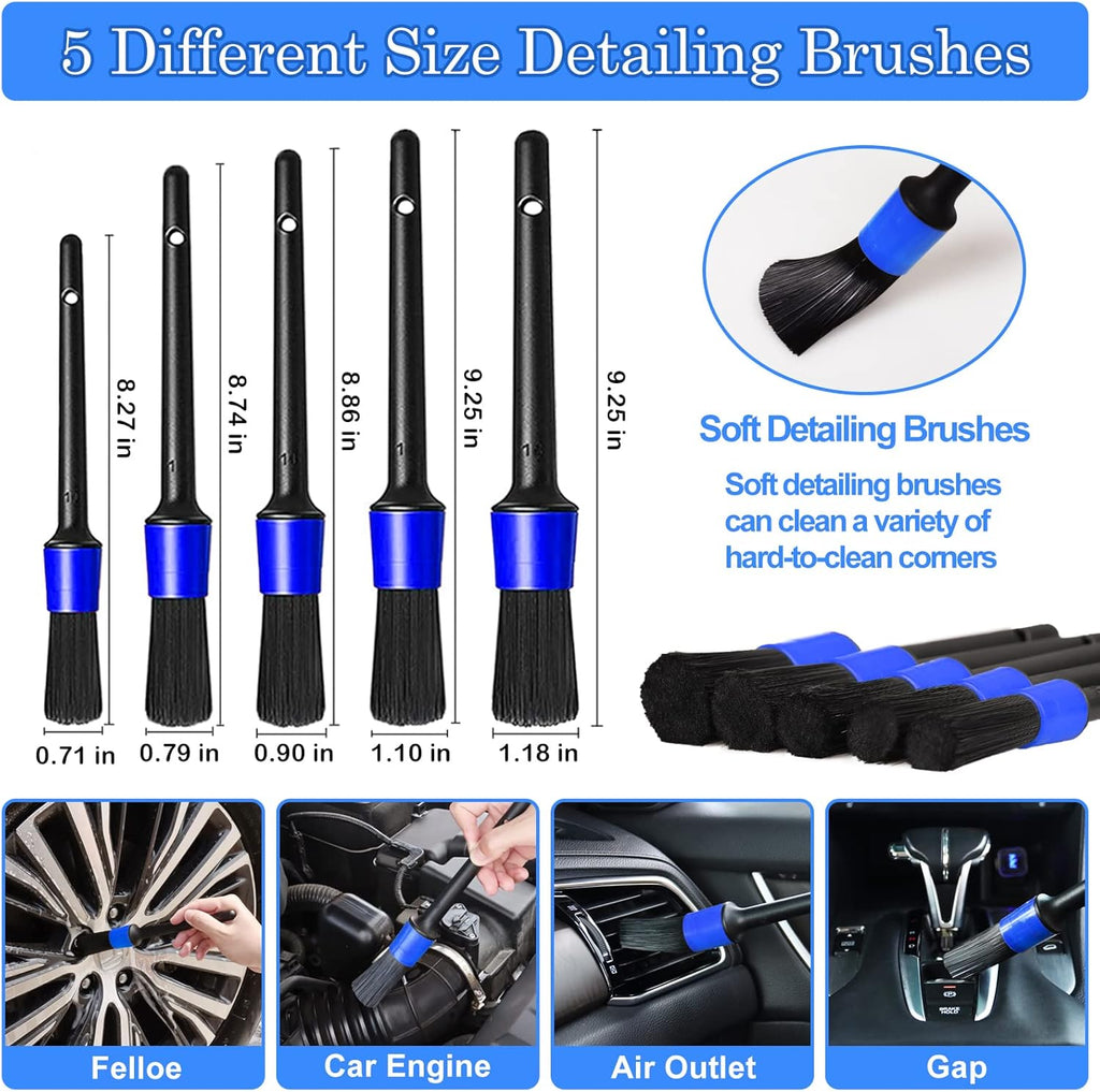 27Pcs Car Detailing Kit, Car Cleaning Kit, Car Detailing Brush Set, Drill Brush Set, Car Detailing Brushes, Car Wash
