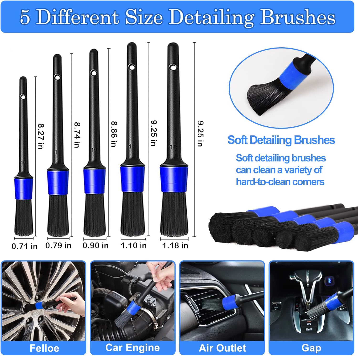 27Pcs Car Detailing Kit, Car Cleaning Kit, Car Detailing Brush Set, Drill Brush Set, Car Detailing Brushes, Car Wash