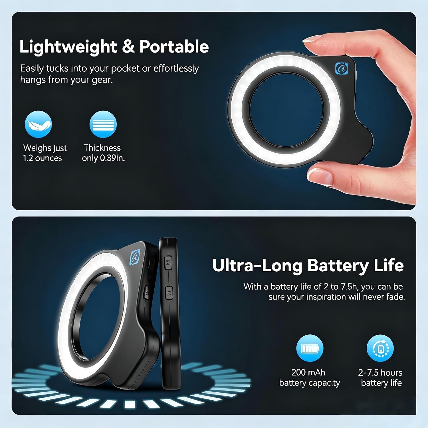 10-20X Macro Lens for iPhone & Android Phones | HD Photography Lens Kit with Universal Clip & 45-Mode Fill Light |