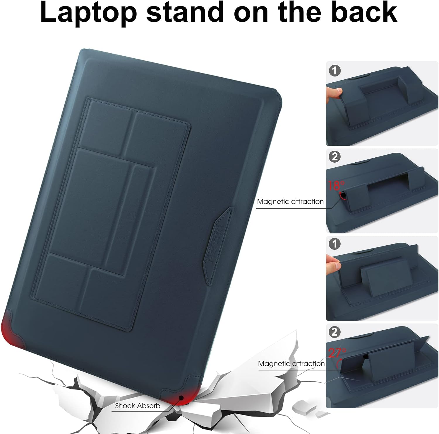 14 Inch Laptop Sleeve Case Leather Bag with Stand Compatible with Mac Book Pro 14 2021/ASUS Vivobook 14/HP Pavilion