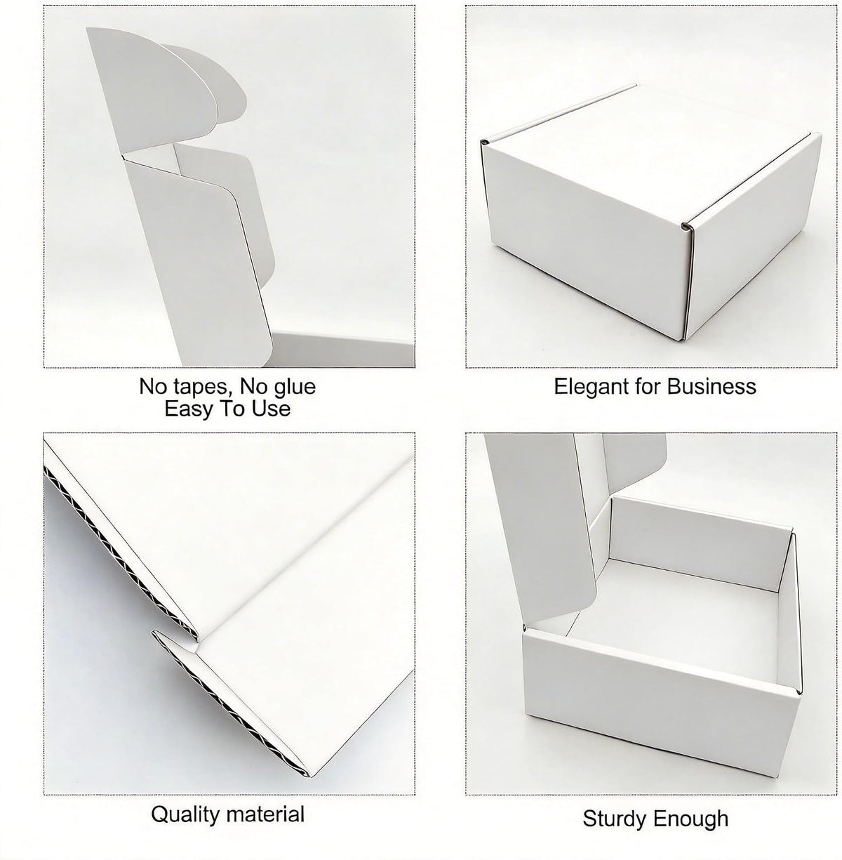 Small Corrugated Mailer Boxes 12x9x3 Inches (White,Pack of 5)