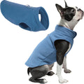 Fleece Vest, Small Dog Pullover Fleece Jacket with Leash Ring, Blue, Medium