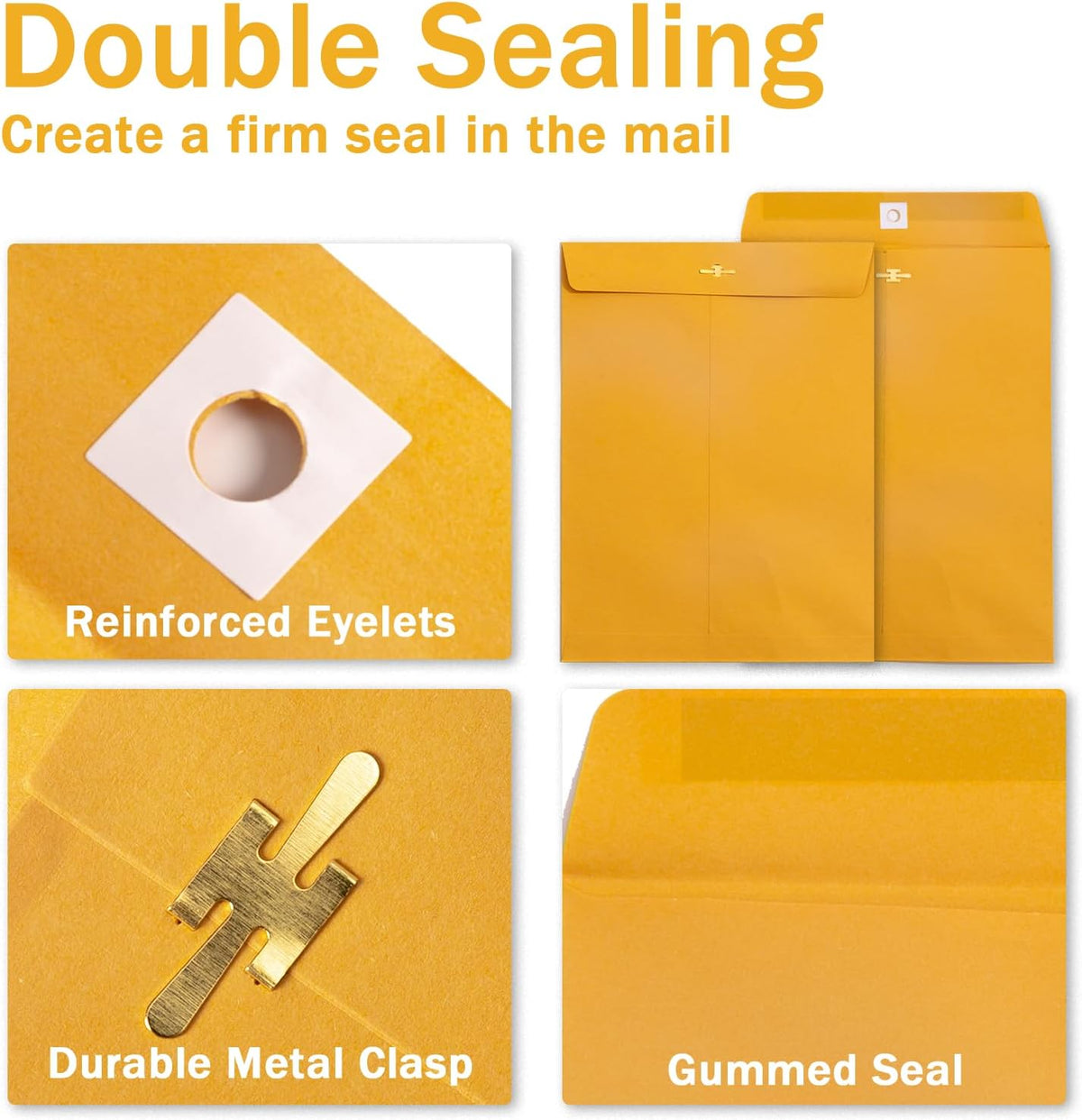 11.5 x 14.5 inch Clasp Envelopes, Manila, 100 Pack