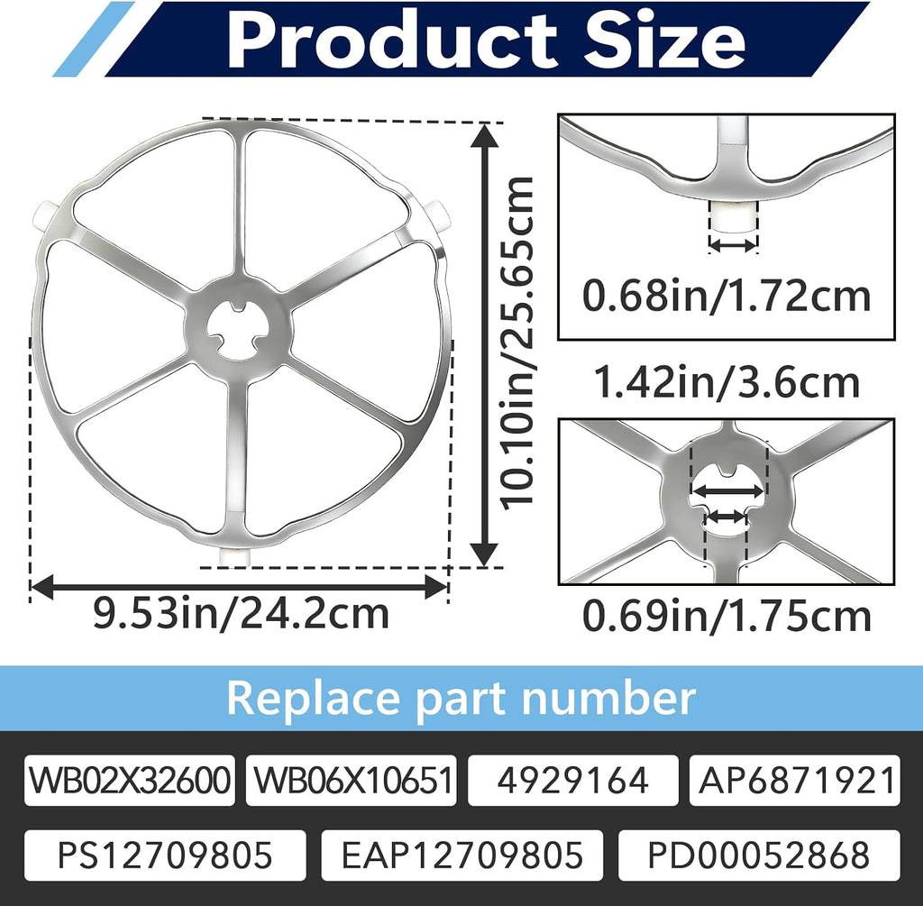 WB02X32600 Microwave Rotating Ring Tray Support Fits for GE ZSB9121N1SS ZSB9131N1SS CTC912P2N1S1 CSB912M2N2S5, Microwave Turntable Ring for GE Replace WB06X10651 AP6871921 EAP12709805 4929164