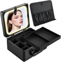 Makeup Case with Lighted Vanity Mirror, Makeup Organizer Box Travel Make up Case with LED Mirror Portable Cosmetic