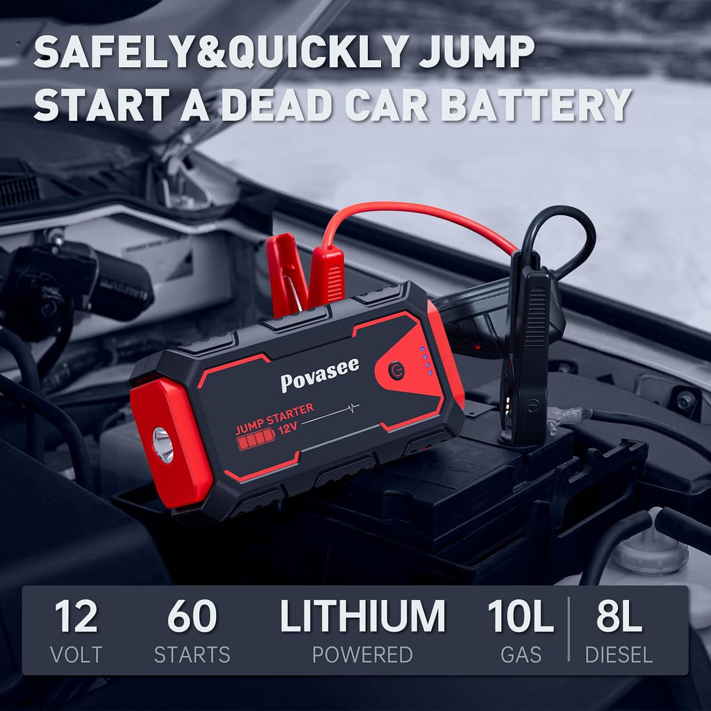 Jump Starter 5000A Car Jumper Starter, Model A30 12V Jump Box for Car Battery up to 10L Gas or 8L Diesel Engine