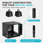 9U Wall Mount Server Rack Cabinet for 19'' IT Equipment, AV Device