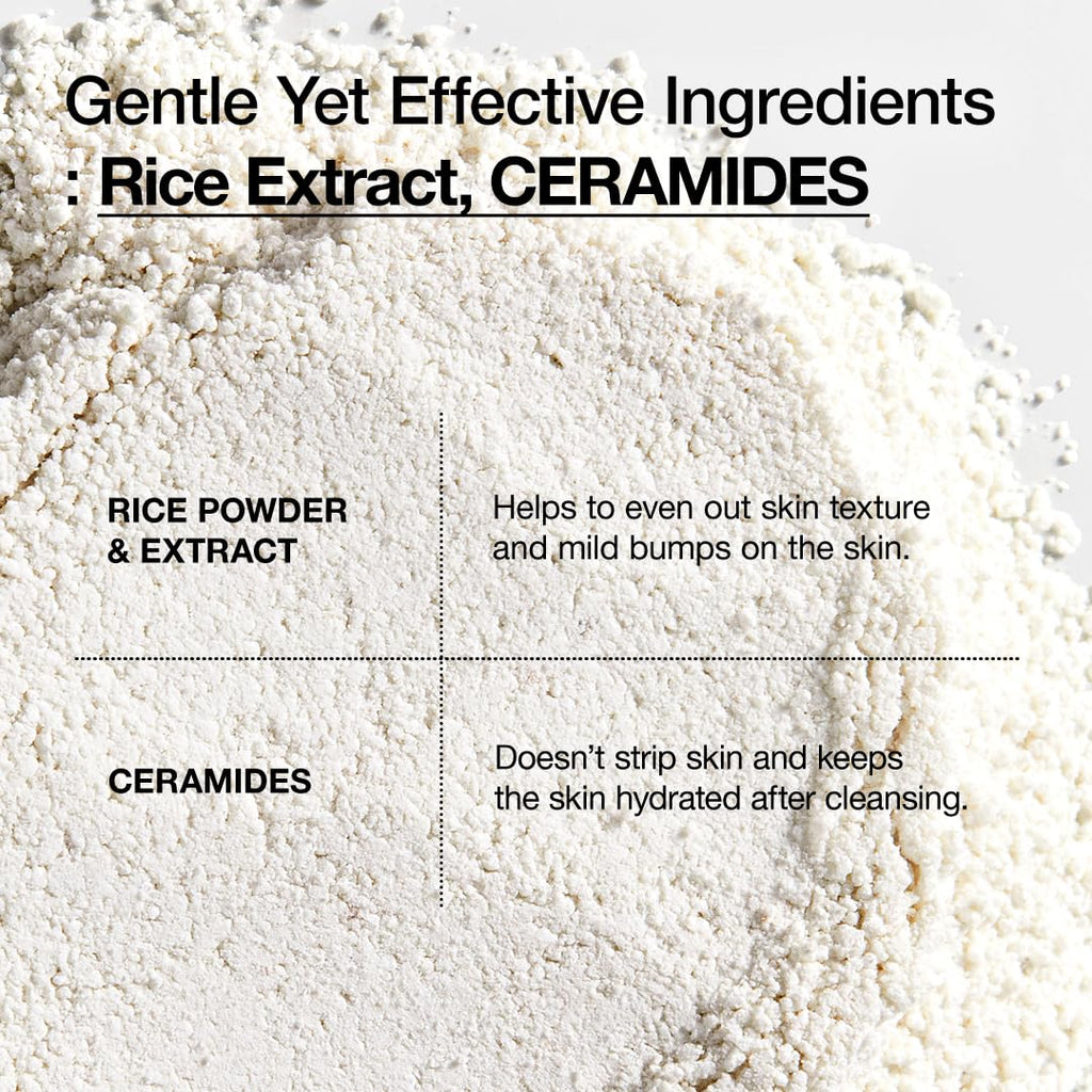 Rice Enzyme Brightening Cleansing Powder, Exfoliating Powder-to-Foam Cleanser, Smooth Texture & Clarity, Hydrating &