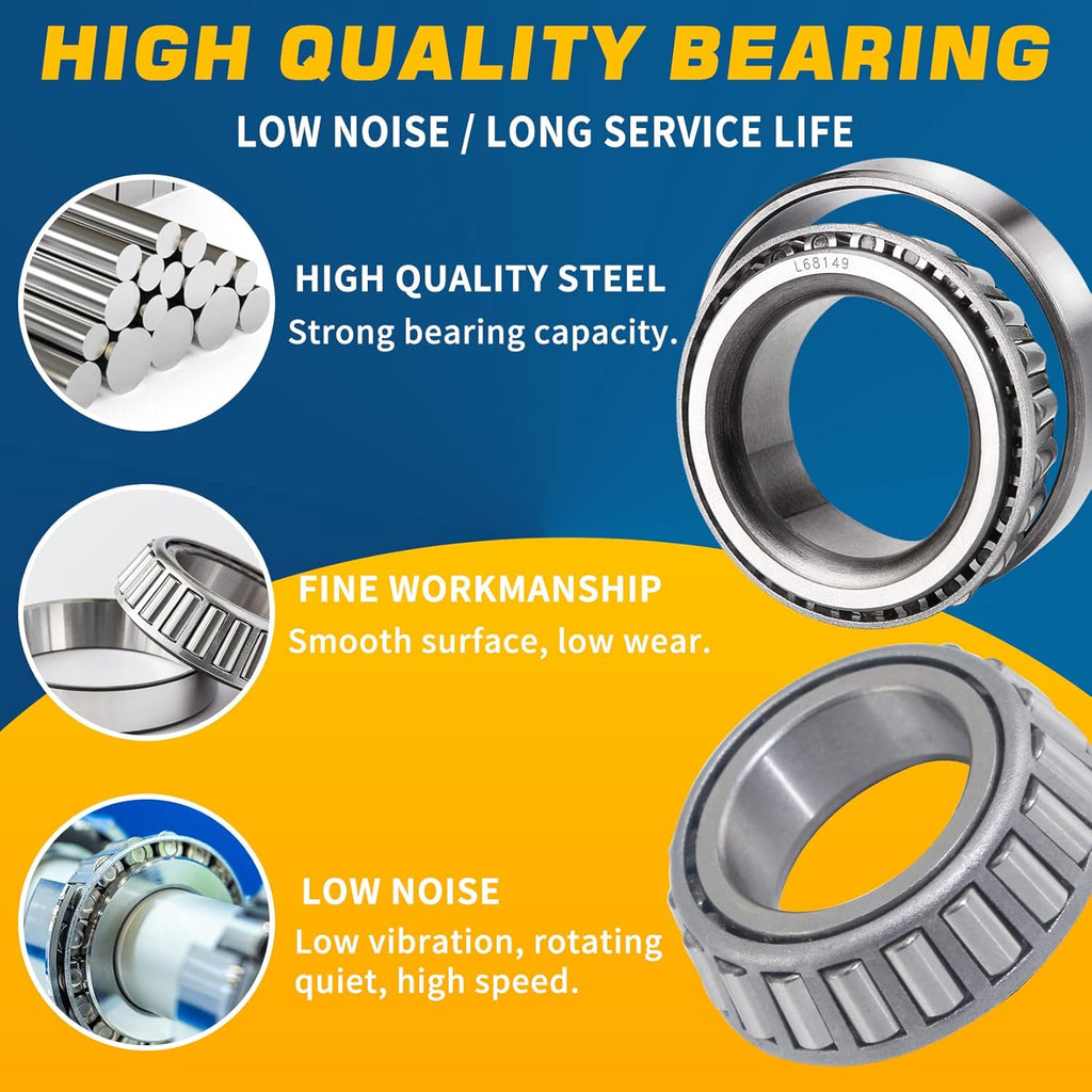 2Sets L44649 L68149 Trailer Hub Bearings Kit for 3500 lb #84 Axle