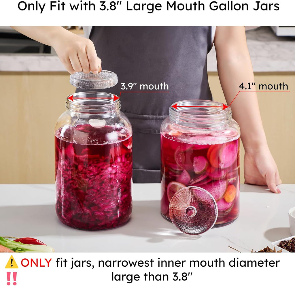 3.7 Inch Large Glass Fermentation Weights for Gallon Jars, 2 Pack