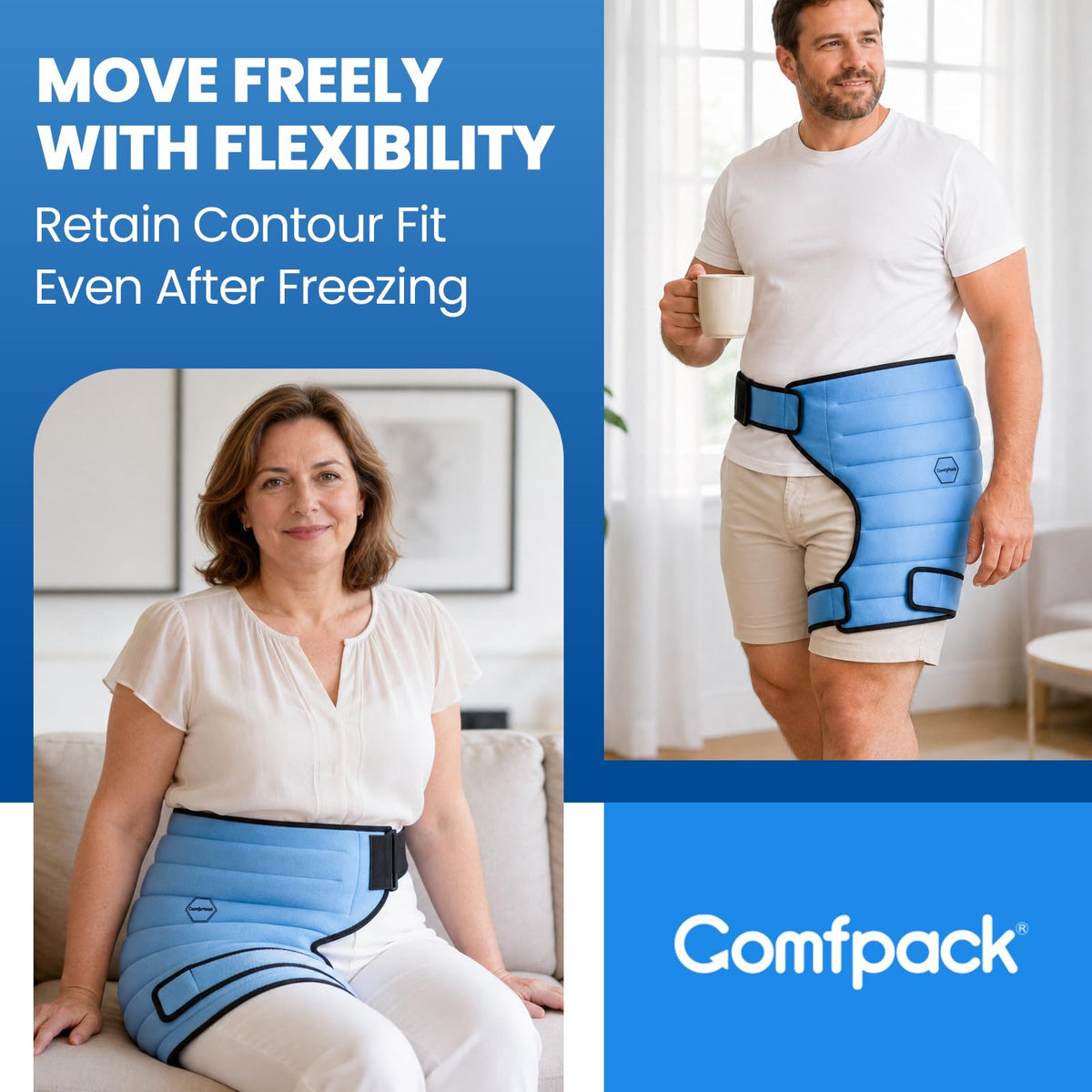 Hip Ice Pack Wrap After Surgery,2 Hours Long Lasting Cold Therapy