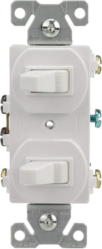 Eaton 275W 15-Amp 120/277-volt Commercial Grade Combination Single Pole Toggle Switch and 3-Way Switch, White