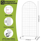 Grid Wall Panel 2' x 5.2' FT Metal Grid Display Stand 1PCS White | Movable Retail Display Racks Floorstanding Wire