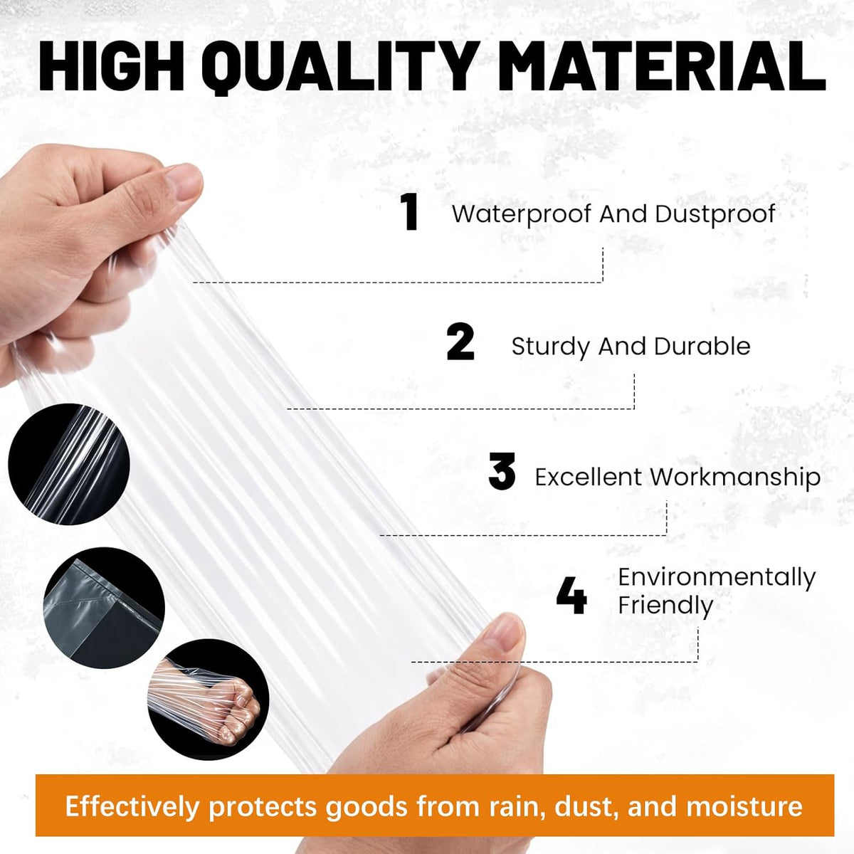 2 Pcs 48 x 48 x 60 Inch Clear Pallet Covers