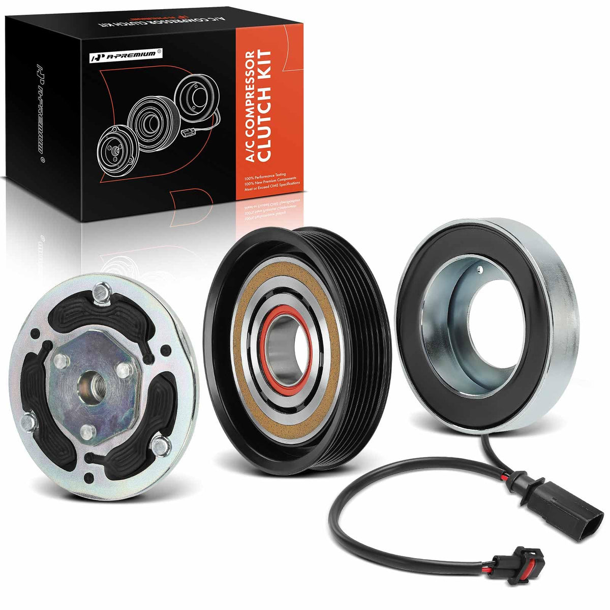 A-Premium Air Conditioner AC Compressor Clutch Kit Compatible with Audi