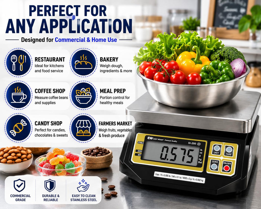 NTEP Certified Commercial Food Scale, Legal for Trade Portion Control SI Series Scale