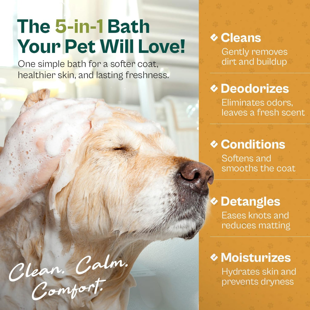 Oatmeal Dog Shampoo and Conditioner for Allergies, Itching and Sensitive Skin - Smelly, Itchy Pet Cleaning Supplies