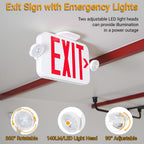 LIT-PaTH Exit Sign with Emergency Light, Battery Backup, 12 Pack