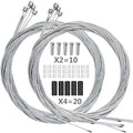 Hapleby 10PCS Premium Bike Shift Cable, Professional Bicycle Shift Wire Kit for Mountain and Road Bicycle, For Free 5 O-rings, 10 End Ferrules and 20 End Caps