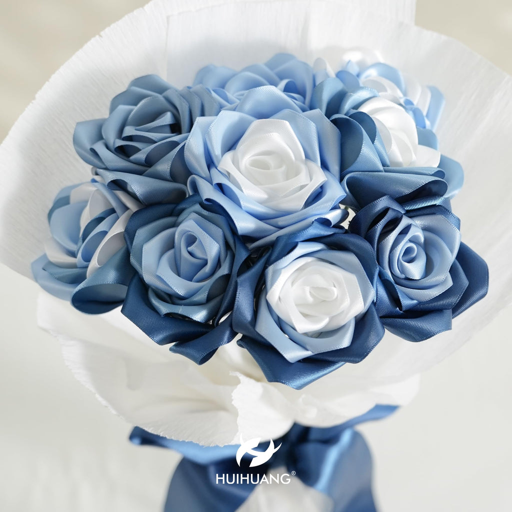 1.5 inch Dusty Blue Double Faced Satin Ribbon Continuous 50 Yds