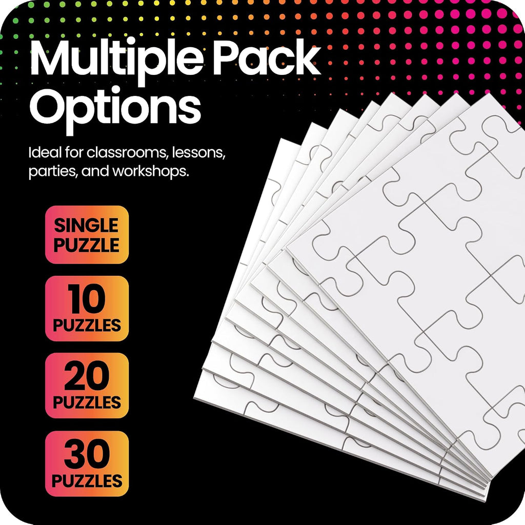 Junior Community Puzzle – Award-Winning Design – 16 Piece Blank Puzzle to Write and Draw On – Universal Interlocking