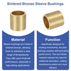 uxcell 40Pcs Sleeve Bearings, 6mm Bore x 8mm OD x 9mm Length, Self-Lubricating Sintered Bronze Bushings