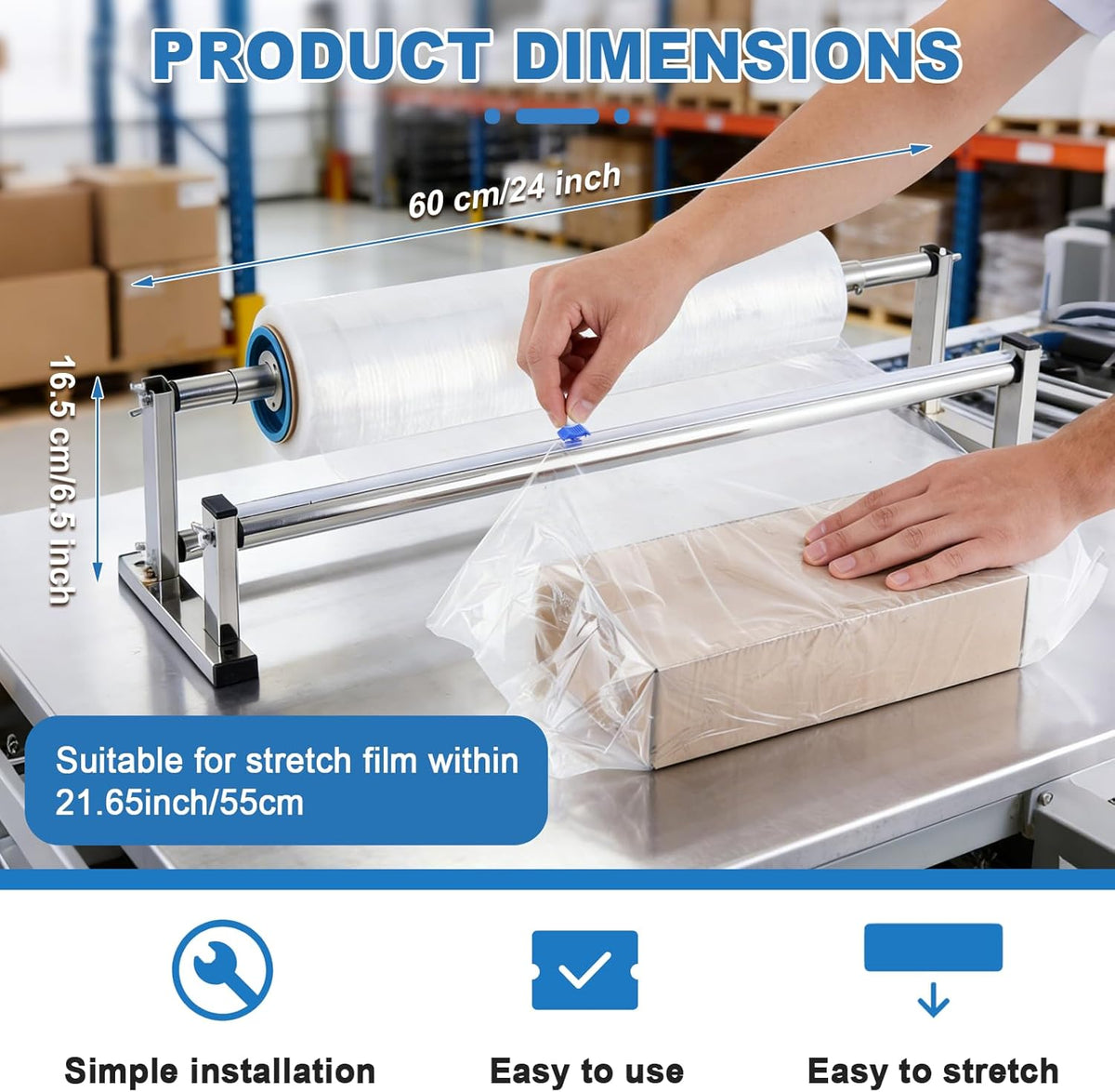 21.6 Inch Manual Table Stretch Film Dispenser Wrapping Machine
