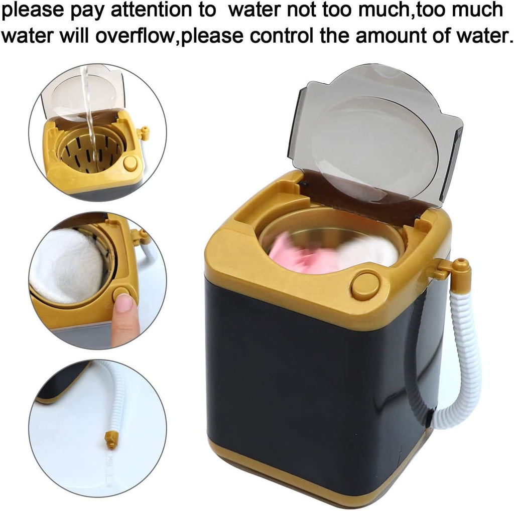 Makeup Brush Sponge Washing Machine Cleaner Device Plastic Automatic Cleaning (Black, Comes with Bucket)