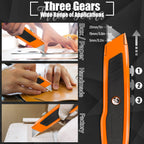 Box Cutter, 2 Pack Utility Knife, Orange Box Cutter Retractable