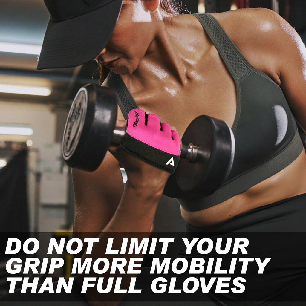 Workout Gloves for Men & Women, Minimal Short Partial Gym Gloves, Weight Lifting Gloves with Full Palm Protection