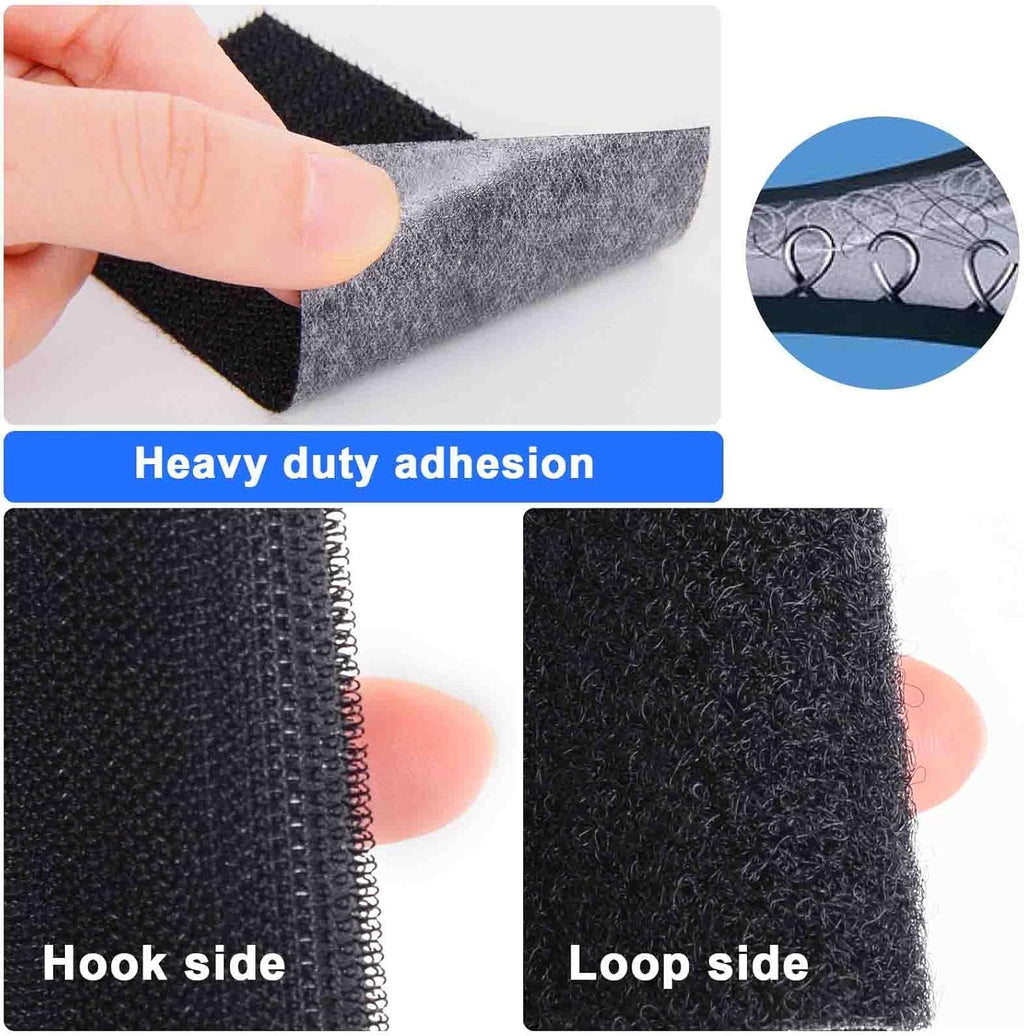 Hook and Loop Tape 2in x 4in 30 Pairs, Slef Adhesive Interlocking Strip, Double Sided Mounting Tape Heavy Duty