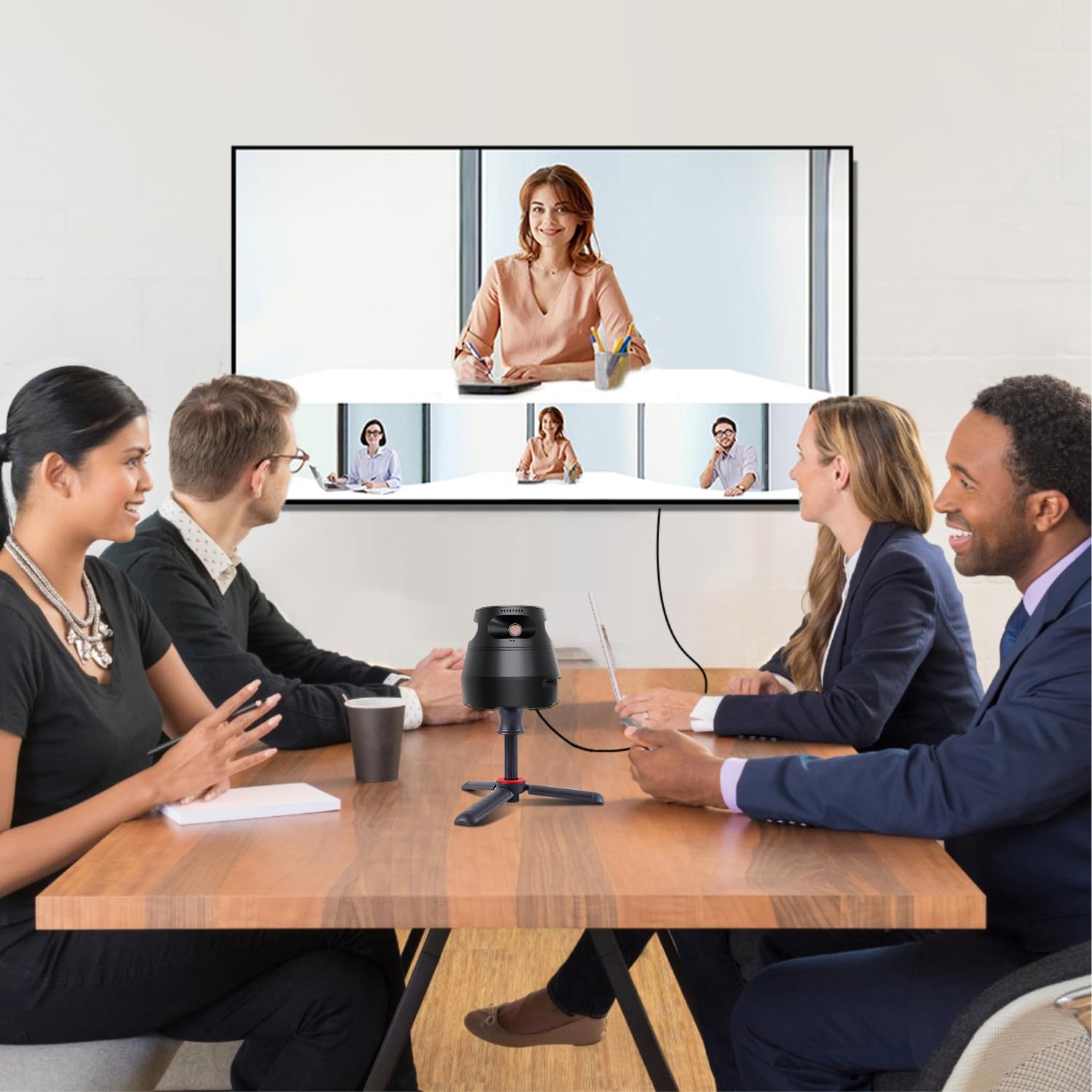 360 Conference Camera, Immersive Video Conference Experience, Both Overall and Speakers’ Close-up View, Conference