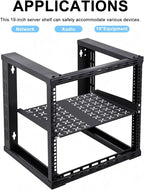 1U Server Rack Shelf - Universal 1u Shelf Vented Rack Mount Cantilever Tray for 19" Network Equipment Rack & Cabinet - 14 Inches Depth -Set of 2
