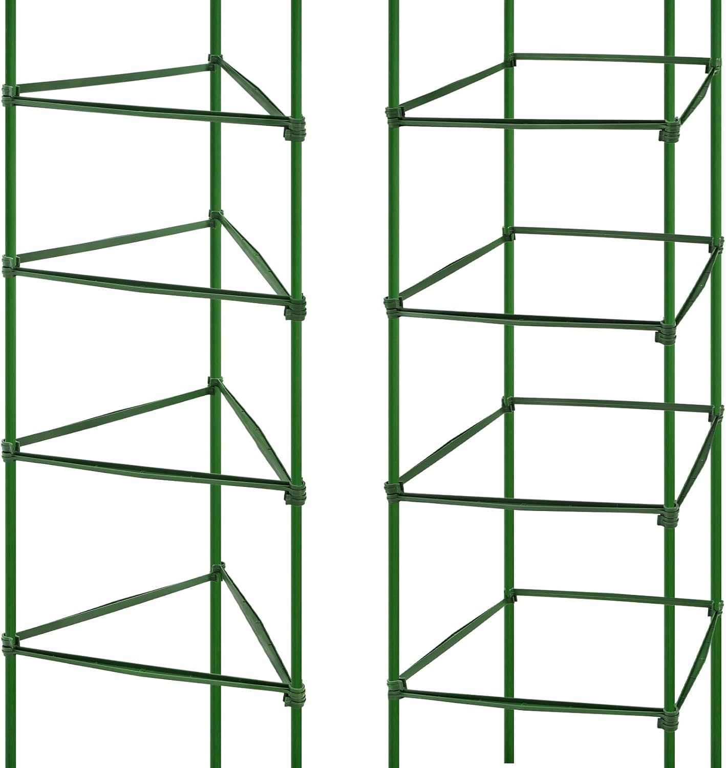 100 Pcs Plant Stake Arms for Tomato Cage, 11.8” Expandable Plant Supports Trellis Connector with 2 Buckles for 11mm