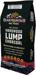 Bear Mountain BBQ Hardwood Lump Charcoal, Premium Grade for BBQ Grills, Quick to Light and Ready to Cook Faster, Rich