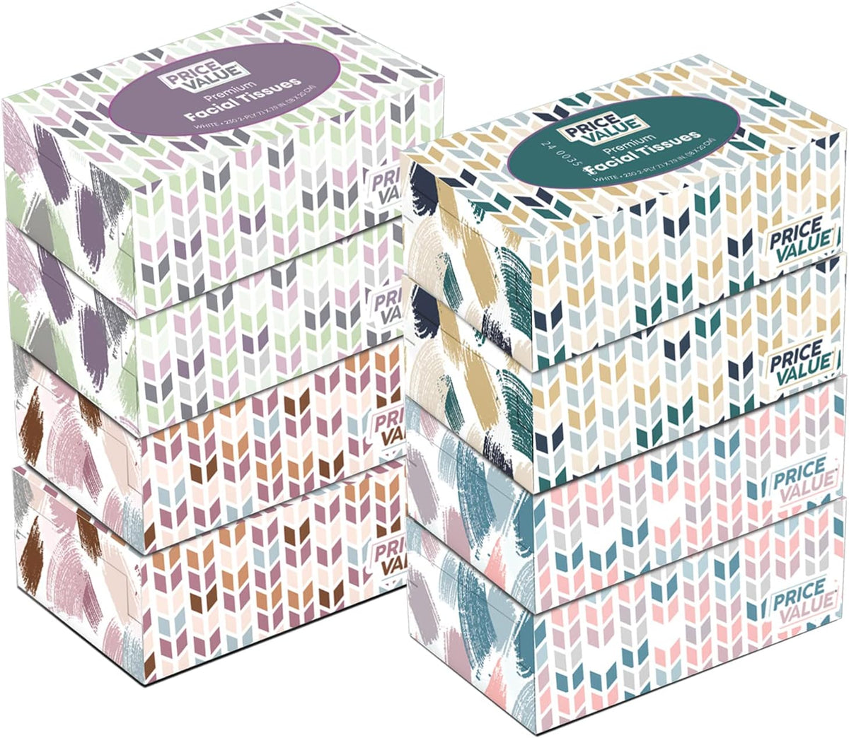 Facial Tissues Boxes Bulk, Soft 2-Ply, 230 Sheets, 8 Pack