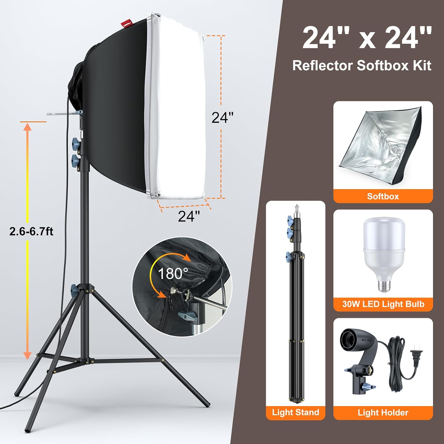 Lincostore Photo Video Studio Light Kit AM169 | Photography lighting kit, 3 muslin backdrop (black/white/green)