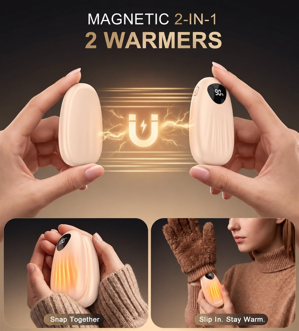 Rechargeable Hand Warmers, Portable Electric Hand Warmer 2 Pack