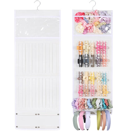 Hair Claw Clip Organizer, Large Transparent Bag for Scrunchies Holder and Hair Ties Organizer with Women Girls, Hair