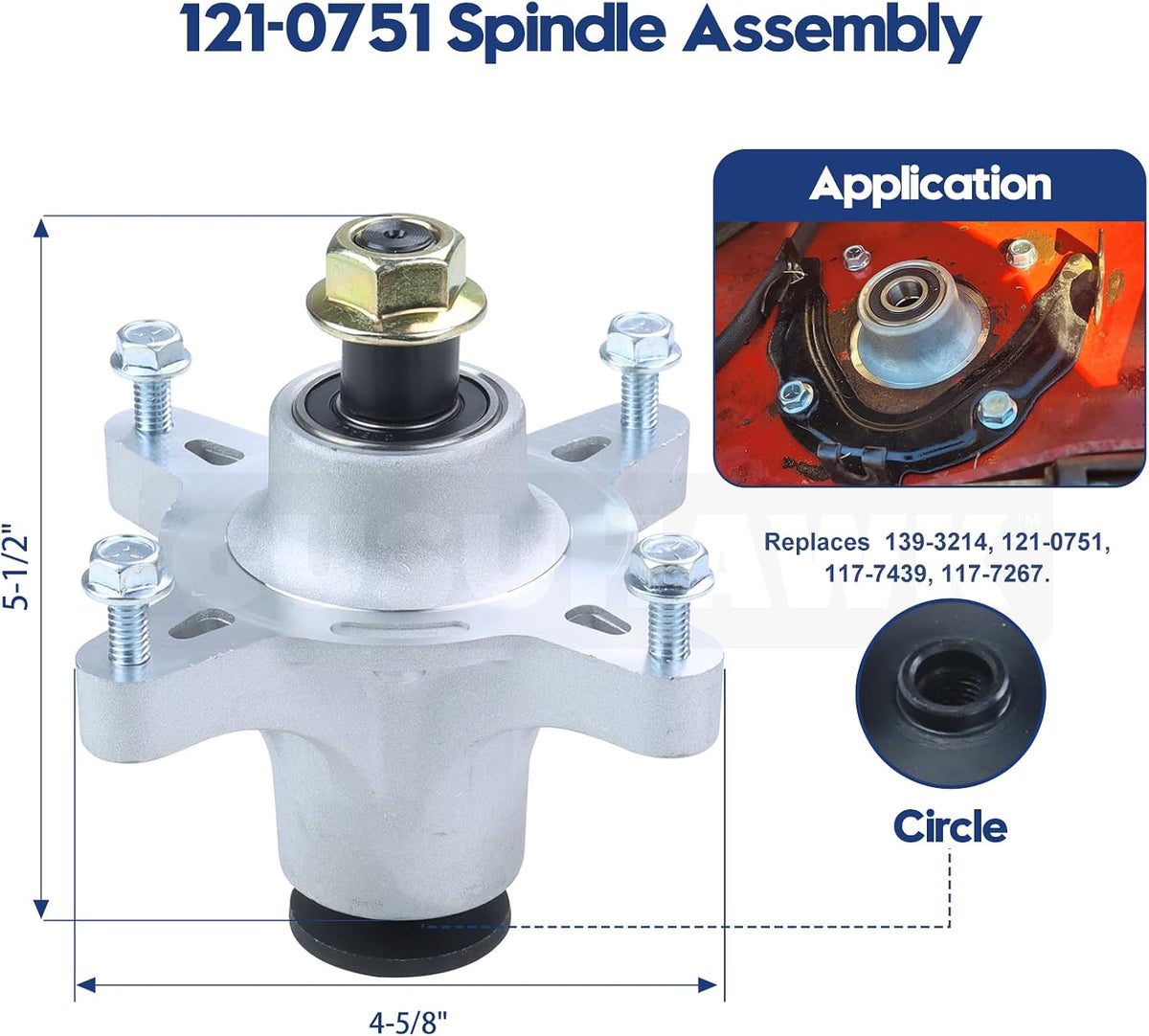 139-3214 Spindle with 119-8820 for Toro SS5000 Spindle Assembly