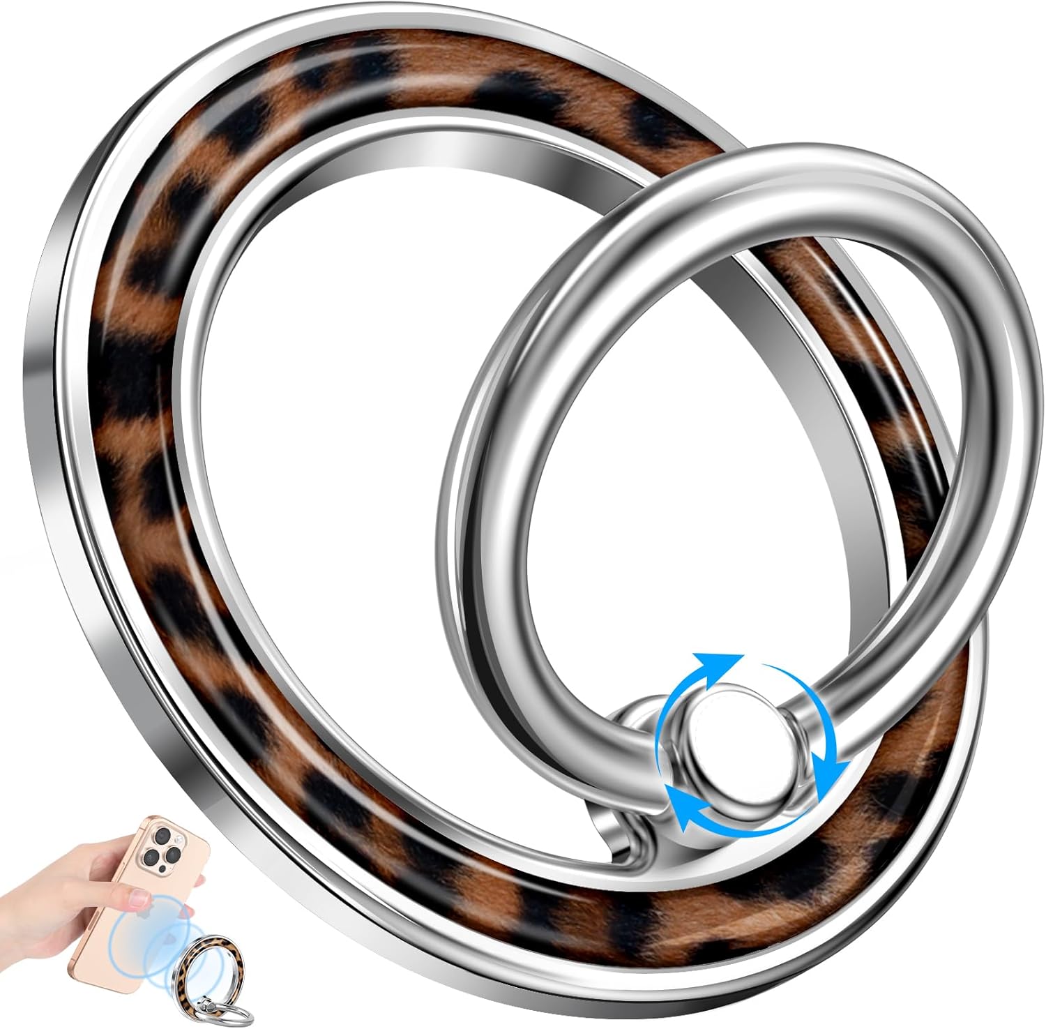 Magnetic Phone Ring Holder with MagSafe - Magnetic Phone Grip MagSafe Ring Holder Magnet Removable Cell Phone Stand