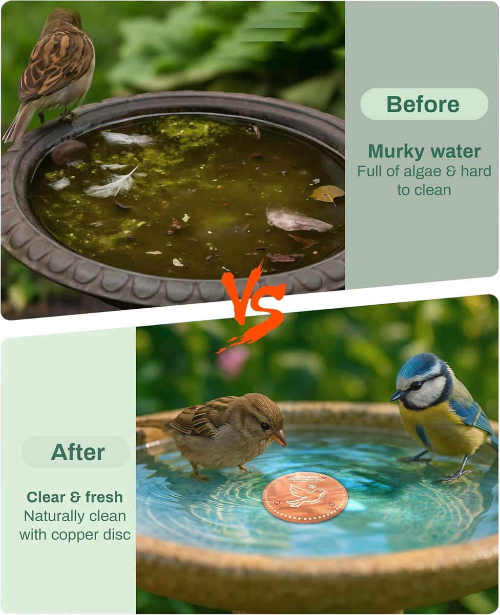 Bird Bath Purification Disc Pure Copper Outside Winter Solar Power Birdbath Disk Heater Deicer Cage Hanging Bowl