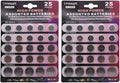 High Power Button Cell 3V Lithium Assorted Battery CR2032 CR2025 CR2450 CR1620 CR1632, 25 Piece Set (Pack of 2)