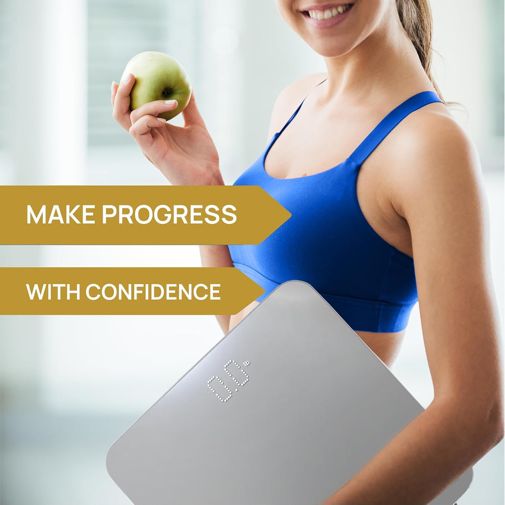 Premium Bathroom Scale, Highly Accurate Digital Bathroom Body Scale, Measures Weight up to 400 lbs. Includes Batteries
